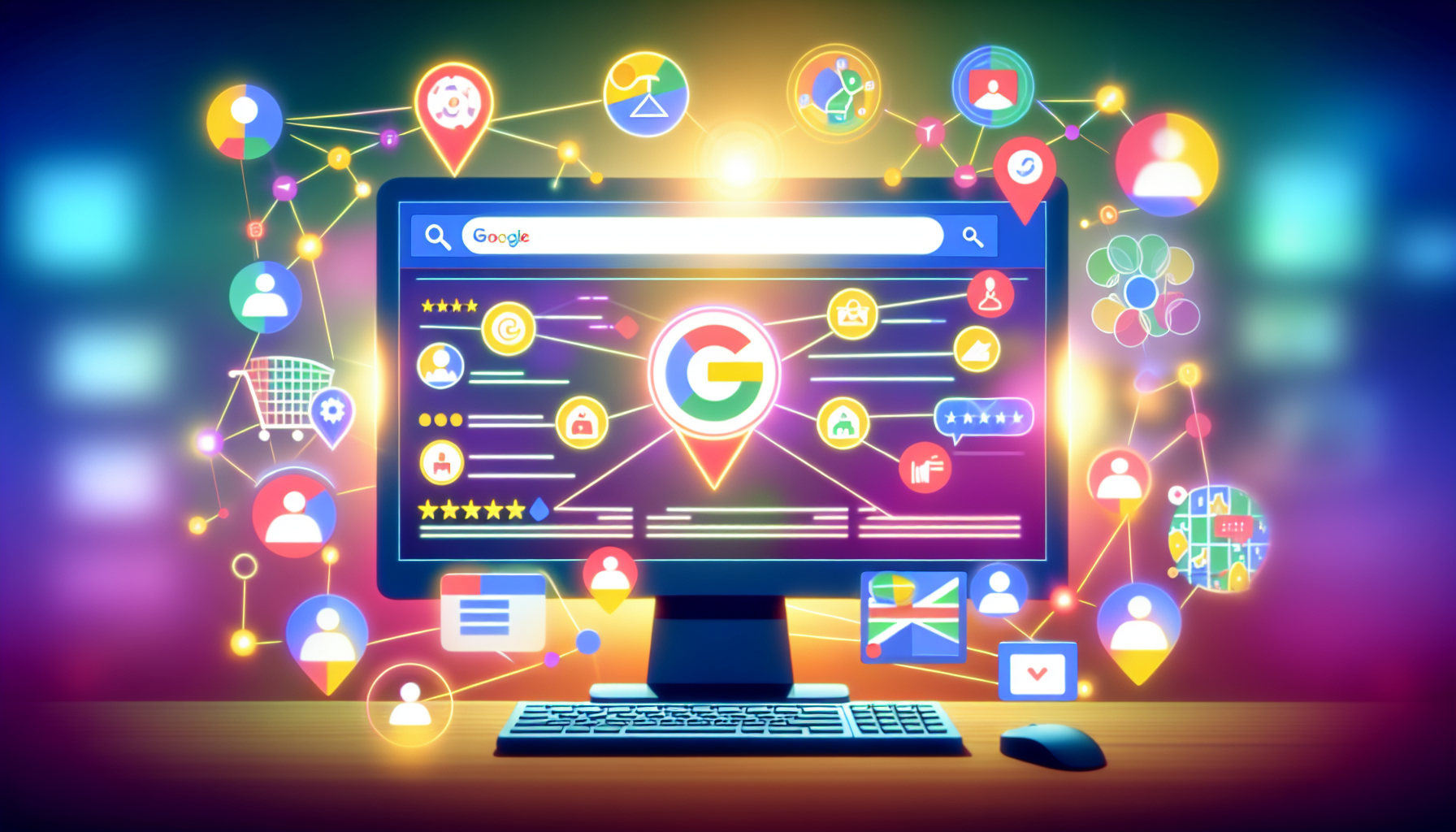 An Artistic Representation Of Optimizing A Google Business Profile.