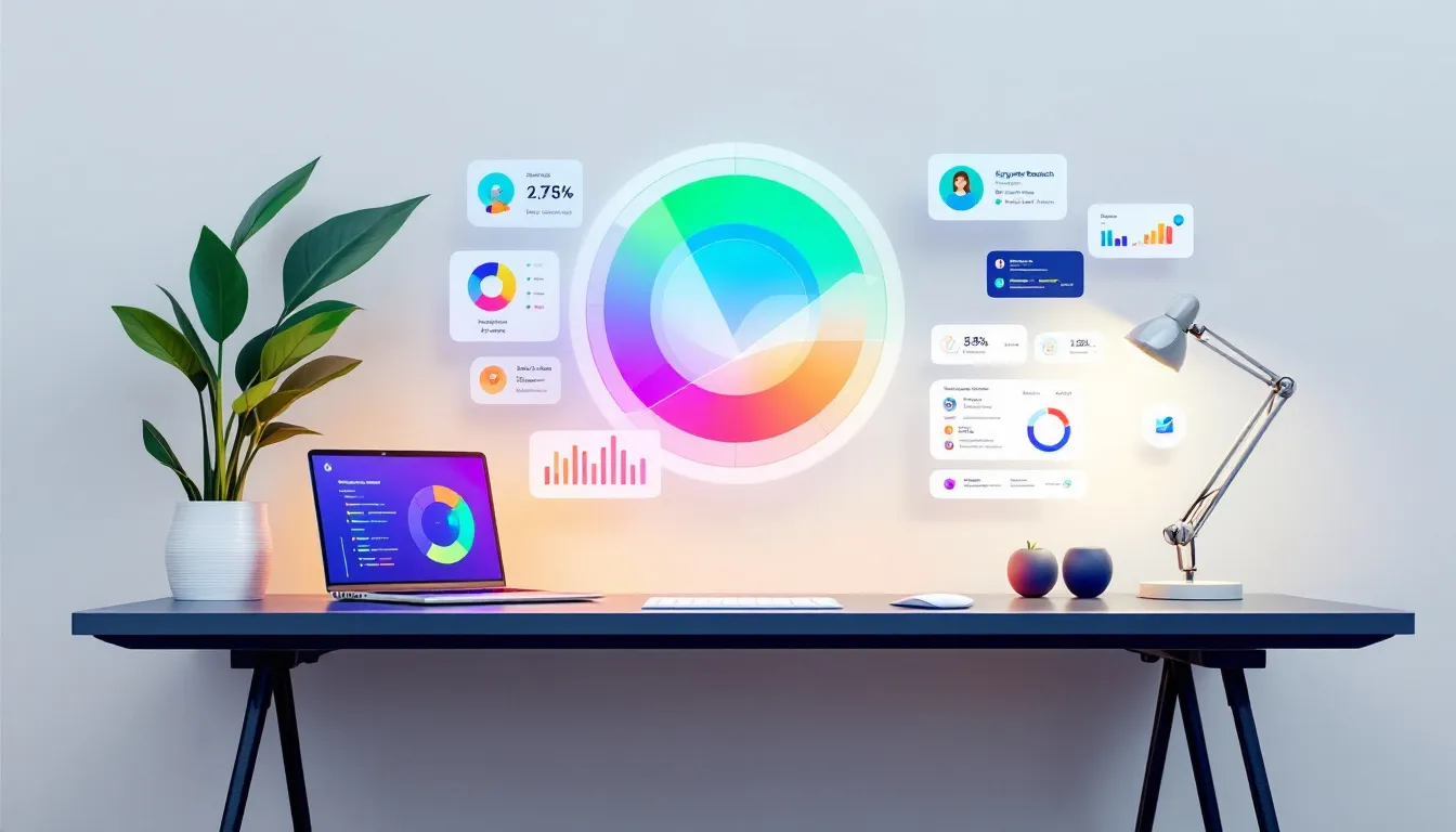 A Collection Of Seo Performance Tracking Tools Displayed On A Desk.