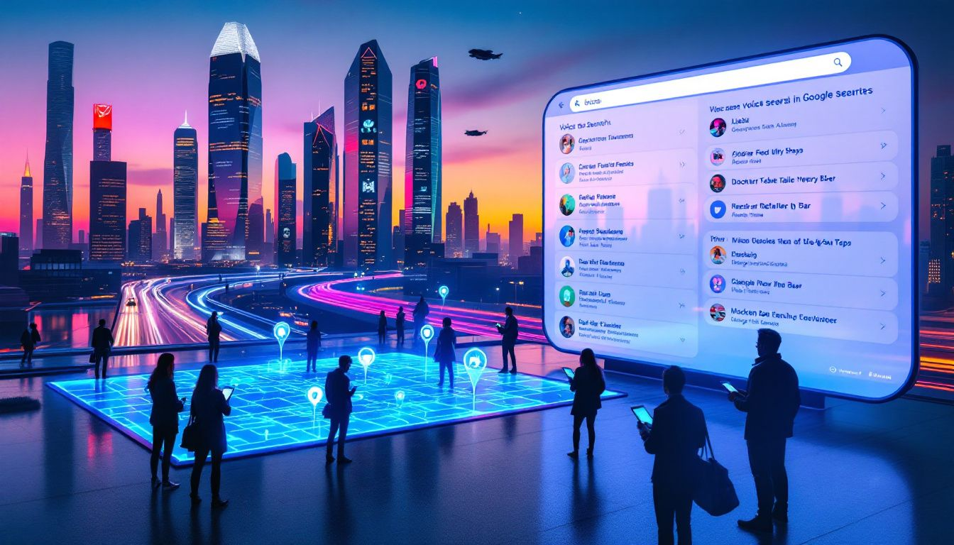 A Map Showing Local Businesses Optimized For Voice Search.